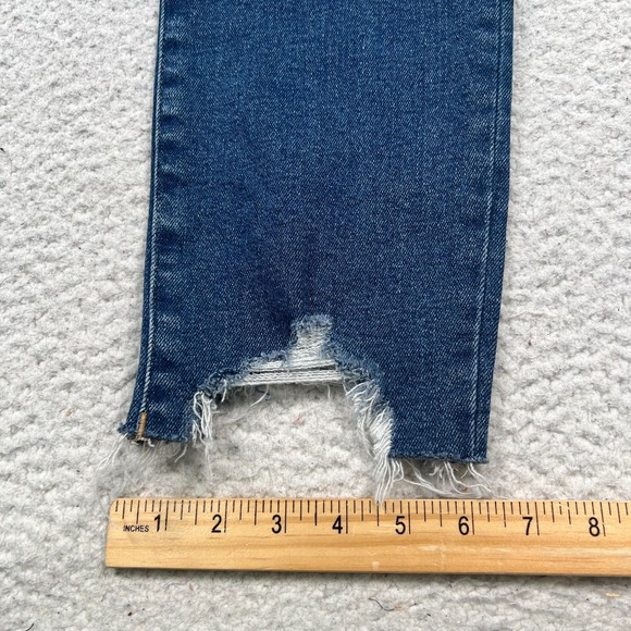 Good American Cigarette Jeans Womens 8/29 Distressed Stretch Shark Bite Hem - Picture 7 of 10